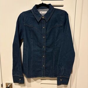 Dark Blue Denim Shirt